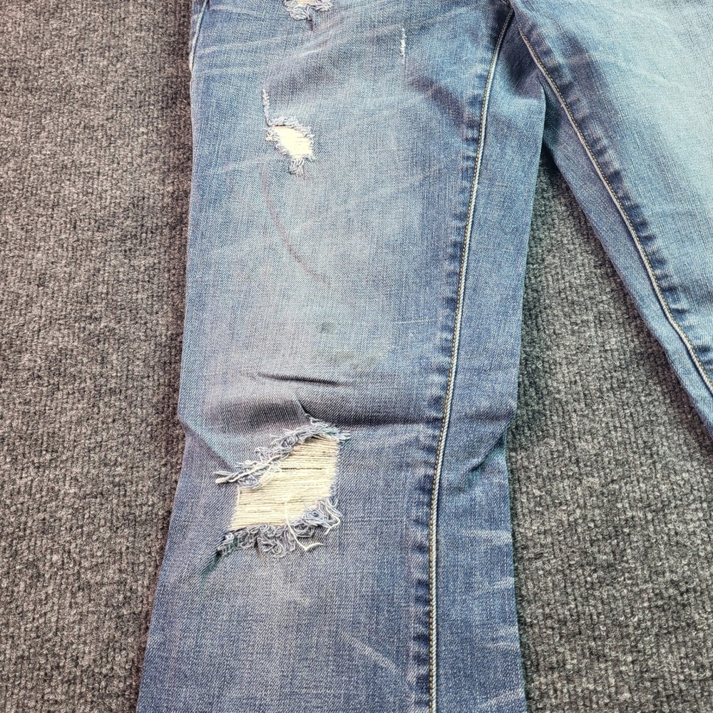 London Jean Womens Jeans Blue Flare Distressed Ripped Denim Size 6 - Picture 5 of 13